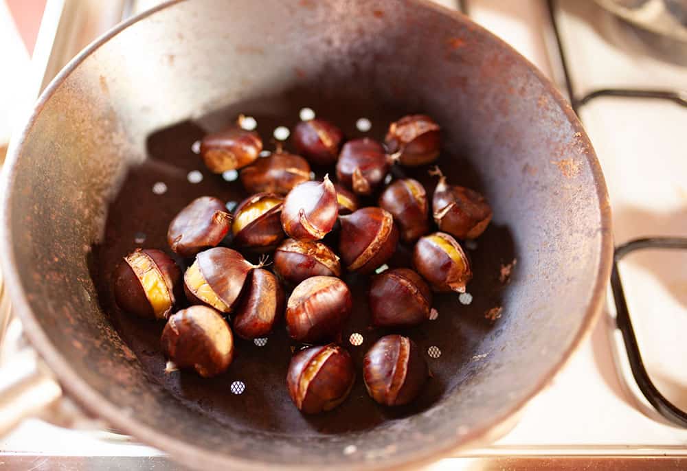 Pan Roasted Chestnuts {With Chestnut Pan or Cast-Iron Skillet) - Italian  Recipe Book