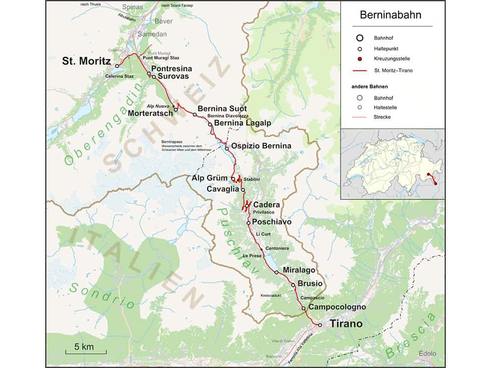 Bernina Train route